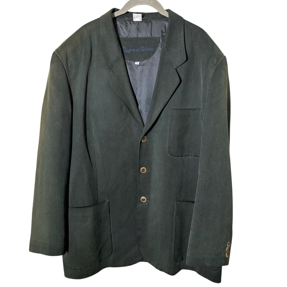 Vintage Cypress Grove Men's Green Blazer Size XL 100% Silk